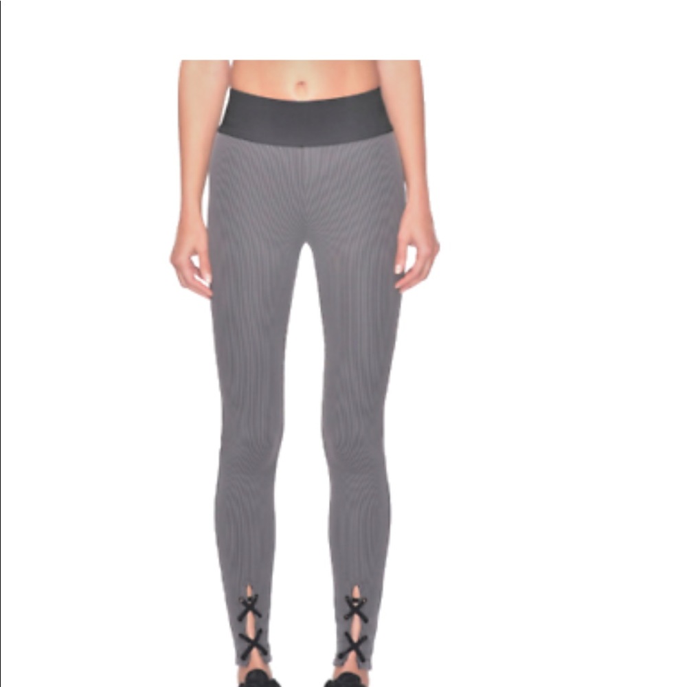 Koral lace ribbed leggings dark gray sz S Lk New
